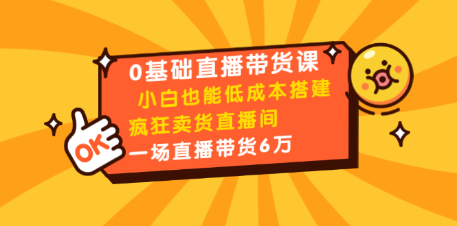 0基础直播带货课：小白也能低成本搭建疯狂卖货直播间：1场直播带货6万-千木学社