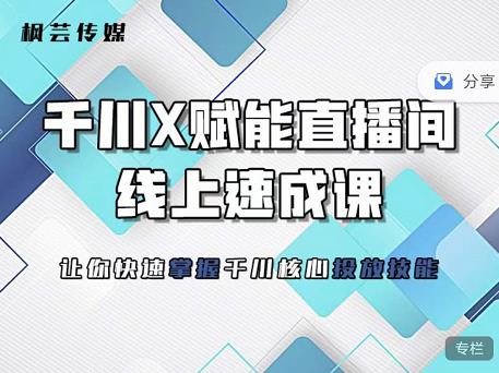 枫芸传媒-线上千川提升课，提升千川认知，提升千川投放效果-千木学社