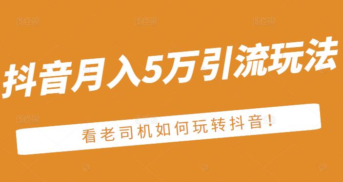 老古董·抖音月入5万引流玩法，看看老司机如何玩转抖音(附赠：抖音另类引流思路)-千木学社