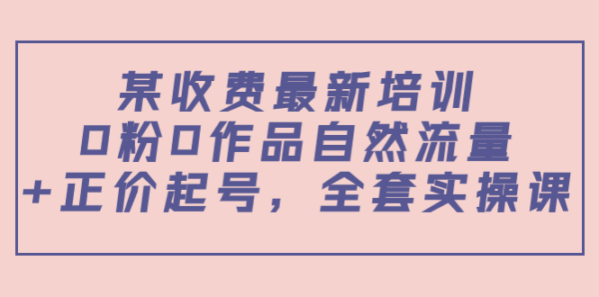 某最新收费培训内容：0粉0作品自然流量+正价起号，全套实操课-千木学社