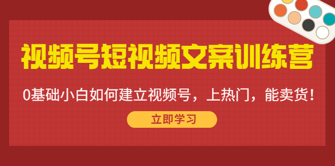 视频号短视频文案训练营：0基础小白如何建立视频号，上热门，能卖货！-千木学社