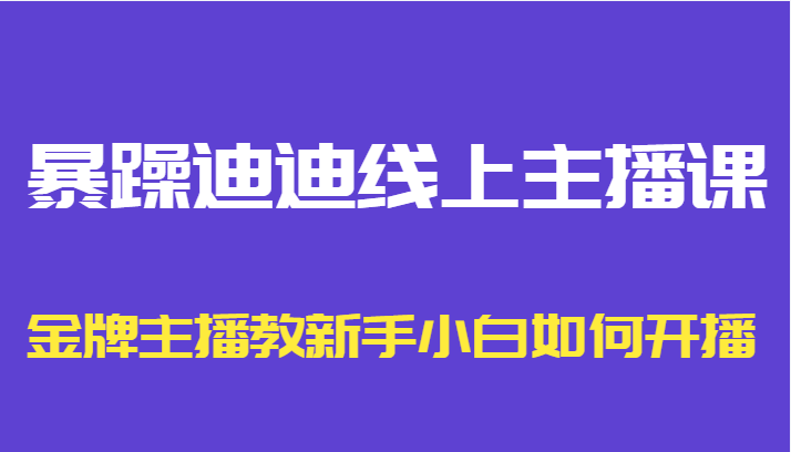 暴躁迪迪线上主播课，金牌主播教新手小白如何开播-千木学社