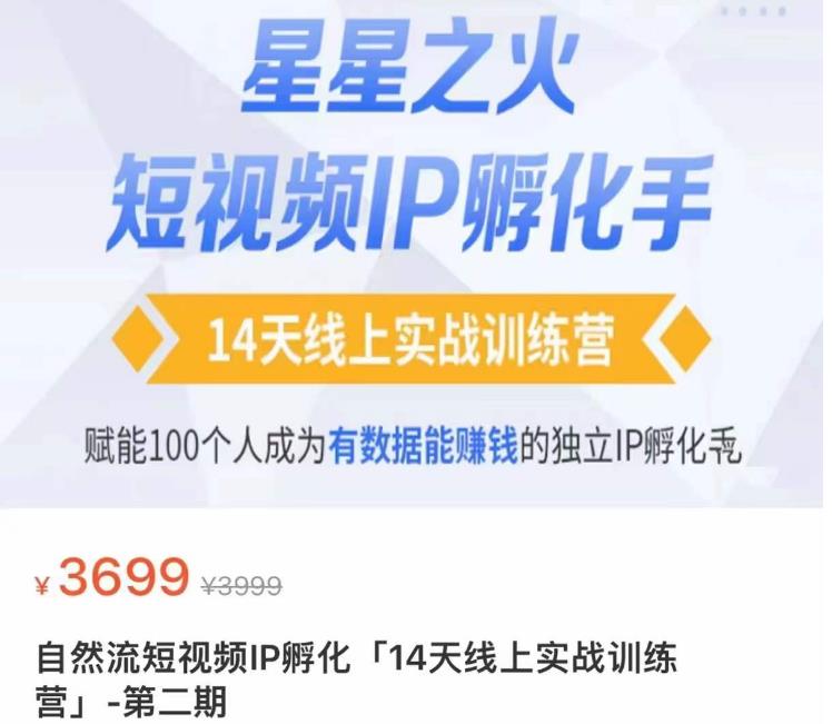 瑶瑶·自然流短视频IP孵化第二期，14天线上实战训练营，赋能100个人成为有数据能赚钱的独立IP孵化手-千木学社