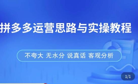 拼多多店铺运营思路与实操教程，快速学会拼多多开店和运营，少踩坑，多盈利-千木学社