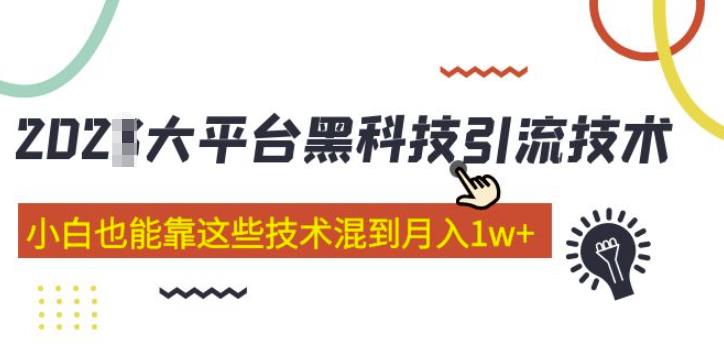 大平台黑科技引流技术，小白也能靠这些技术混到月入1w+(2022年的课程）-千木学社