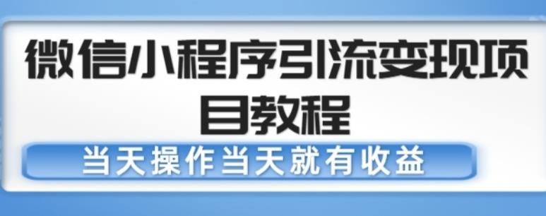 微信小程序引流变现项目教程，当天操作当天就有收益，变现不再是难事-千木学社