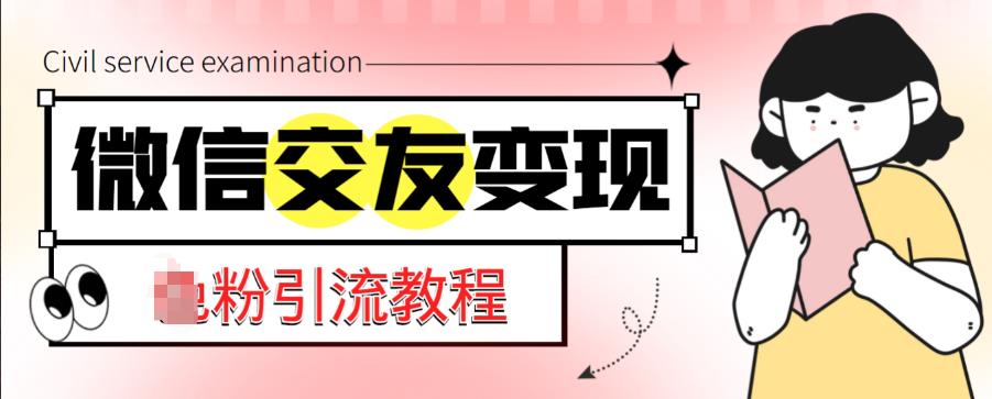 微信交友变现项目，吸引全网LSP男粉精准变现，小白也能轻松上手，日入500+-千木学社