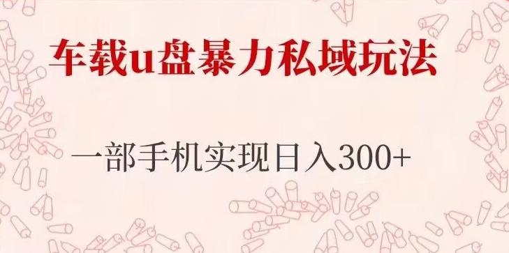 车载u盘暴力私域玩法，长期项目，仅需一部手机实现日入300+-千木学社