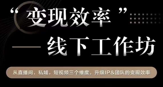 变现效率线下工作坊，从‮播直‬间、私域、‮视短‬频‮个三‬维度，升级IP和团队变现效率-千木学社