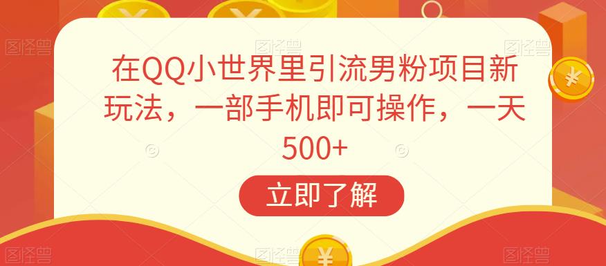 在QQ小世界里引流男粉项目新玩法，一部手机即可操作，一天500+【揭秘】-千木学社