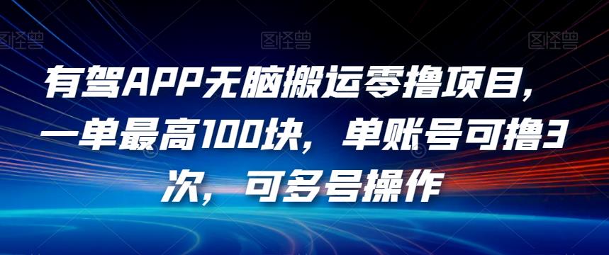 有驾APP无脑搬运零撸项目，一单最高100块，单账号可撸3次，可多号操作【揭秘】-千木学社