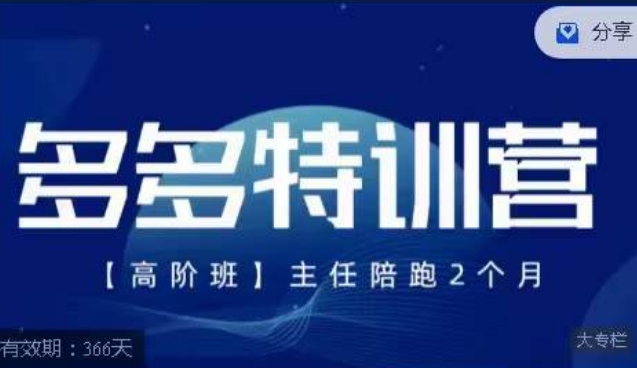 纪主任·多多特训营高阶班【9月13日更新】，拼多多最新玩法技巧落地实操-千木学社