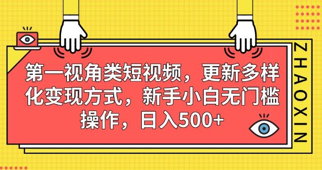 第一视角类短视频，更新多样化变现方式，新手小白无门槛操作，日入500+【揭秘】-千木学社