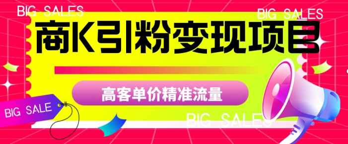 商K引粉变现项目，高客单价精准流量【揭秘】-千木学社