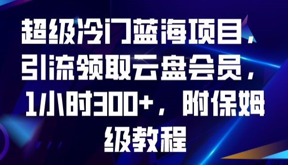 超级冷门蓝海项目，引流领取云盘会员，1小时300+，附保姆级教程-千木学社