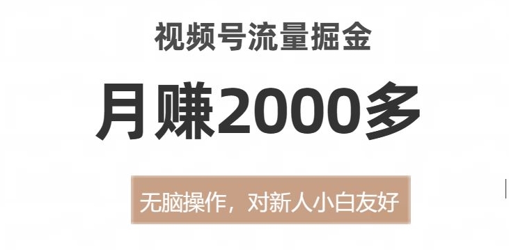 视频号流量掘金，无脑操作，对新人小白友好，月赚2000多【揭秘】-千木学社