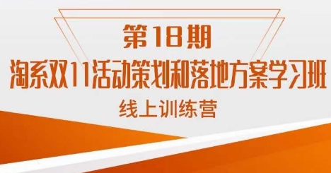 南掌柜·淘系双11活动策划和落地方案线上课18期-千木学社