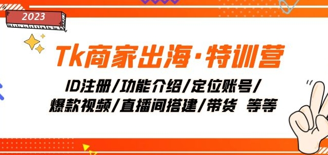 Tk商家出海·特训营：ID注册/功能介绍/定位账号/爆款视频/直播间搭建/带货-千木学社