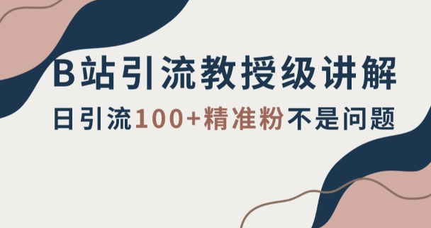 B站引流教授级讲解，细节满满，日引流100+精准粉不是问题【揭秘】-千木学社