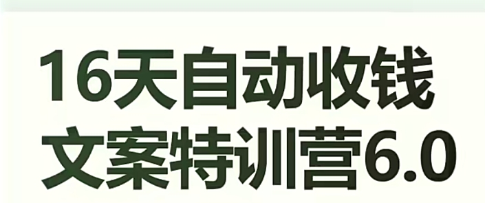 16天自动收钱文案特训营6.0，学会儿每天自动咔咔收钱-千木学社