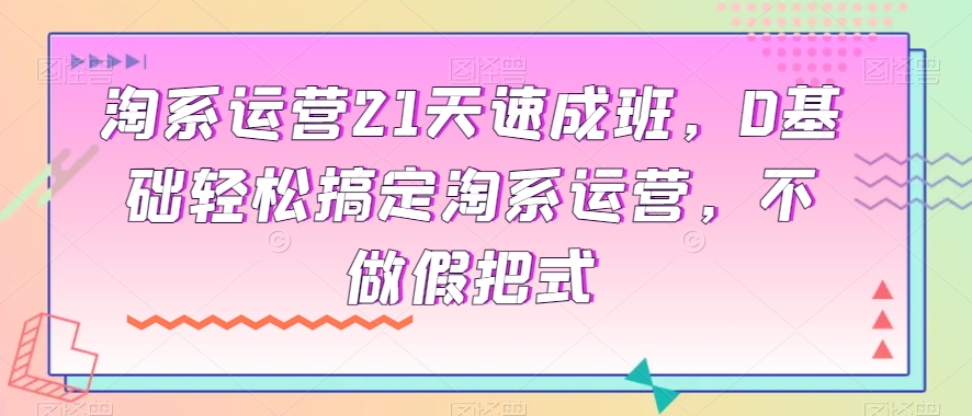 淘系运营21天速成班，0基础轻松搞定淘系运营，不做假把式-千木学社