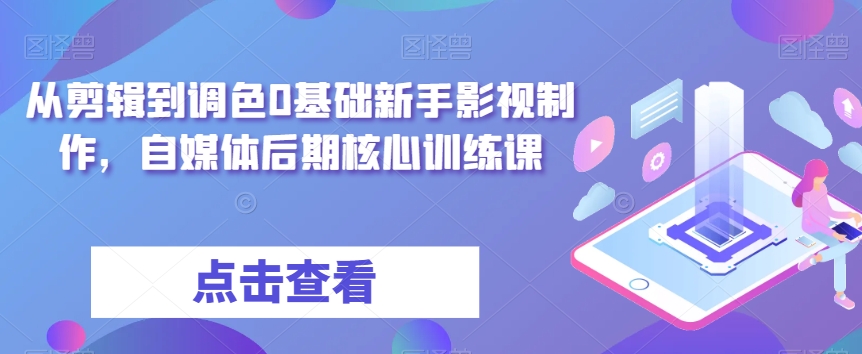 从剪辑到调色0基础新手影视制作，自媒体后期核心训练课-千木学社