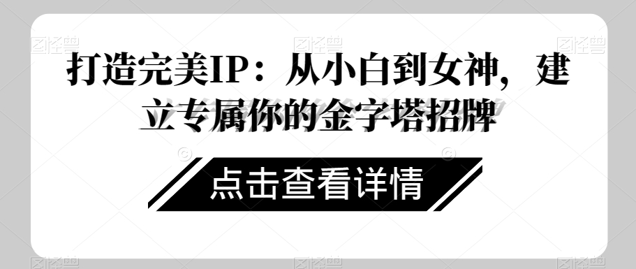 打造完美IP：从小白到女神，建立专属你的金字塔招牌-千木学社