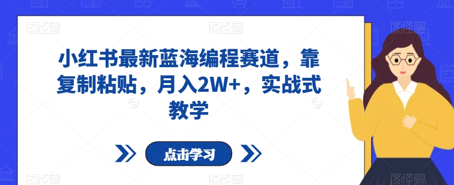 小红书最新蓝海编程赛道，靠复制粘贴，月入2W+，实战式教学【揭秘】-千木学社