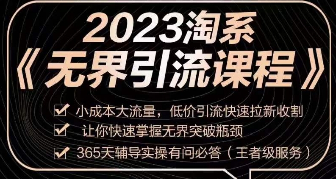 2023淘系无界引流实操课程，​小成本大流量，低价引流快速拉新收割，让你快速掌握无界突破瓶颈-千木学社