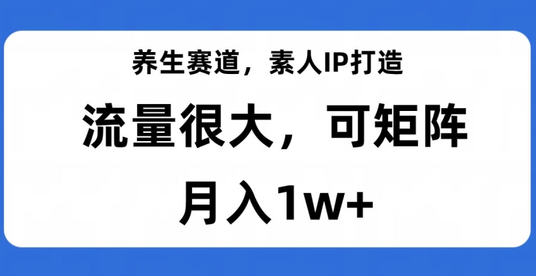 养生赛道，素人IP打造，流量很大，可矩阵，月入1w+【揭秘】-千木学社