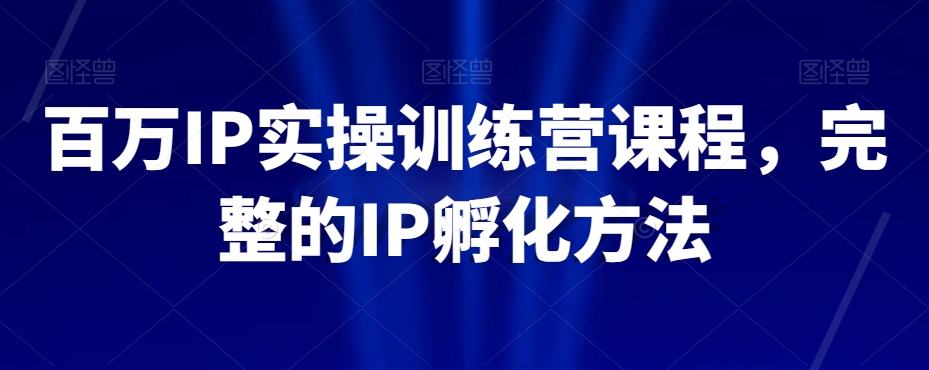 百万IP实操训练营课程，完整的IP孵化方法-千木学社