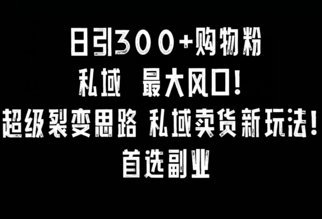 日引300+购物粉，超级裂变思路，私域卖货新玩法，小红书首选副业【揭秘】-千木学社