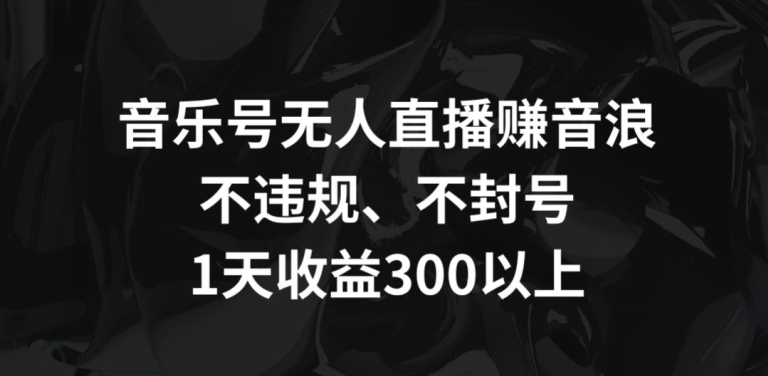 音乐号无人直播赚音浪，不违规、不封号，1天收益300+【揭秘】-千木学社