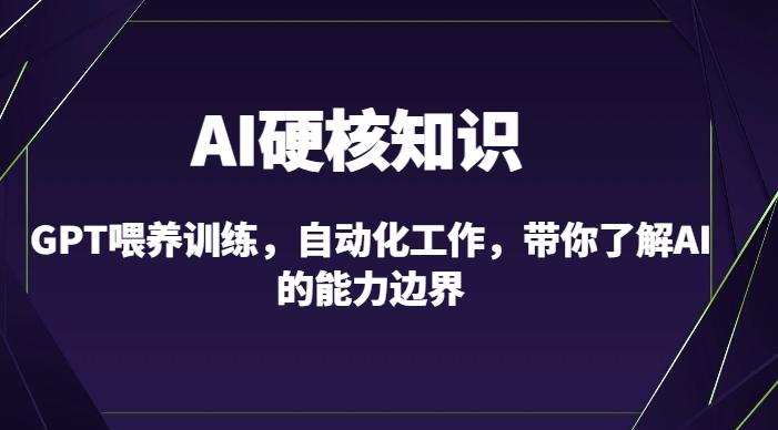 AI硬核知识-GPT喂养训练，自动化工作，带你了解AI的能力边界（10节课）-千木学社