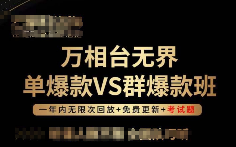 万相台无界单爆款VS群爆款班，选择大于努力，让团队事半功倍!-千木学社