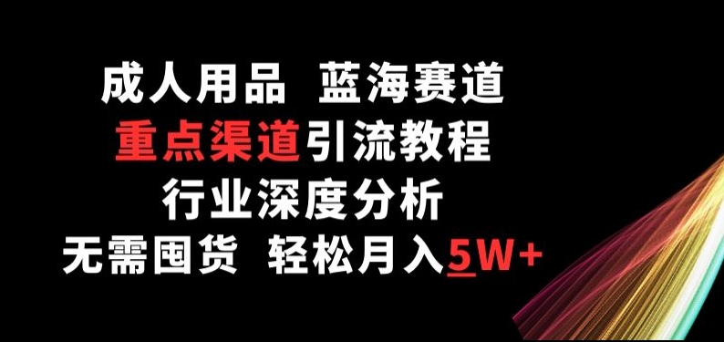 成人用品，蓝海赛道，重点渠道引流教程，行业深度分析，无需囤货，轻松月入5W+【揭秘】-千木学社