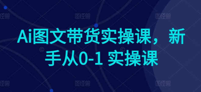 Ai图文带货实操课，新手从0-1 实操课-千木学社