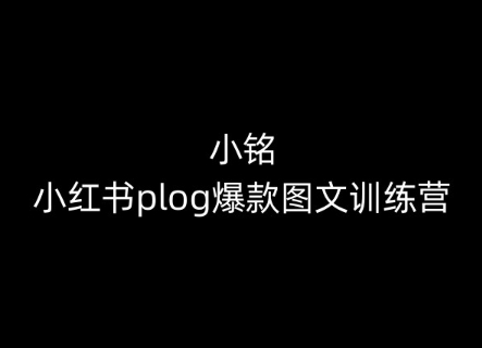 小铭-小红书plog爆款图文训练营，教你从0-1做小红书-千木学社