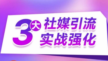 3大社媒引流实战强化，多渠道站外引流，高效精准获客，订单销售额翻倍增长-千木学社