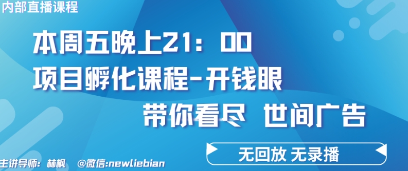 4.26日内部回放课程《项目孵化-开钱眼》赚钱的底层逻辑【揭秘】-千木学社