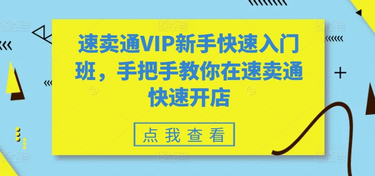 速卖通VIP新手快速入门班，手把手教你在速卖通快速开店-千木学社