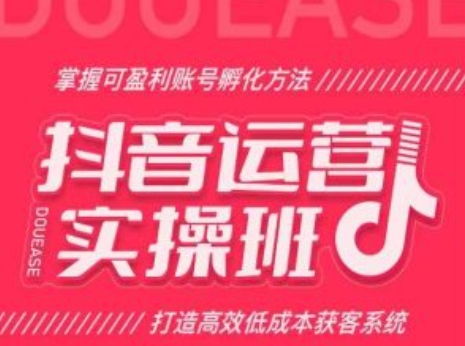 抖音运营实操班，掌握可盈利账号孵化方法，打造高效低成本获客系统-千木学社