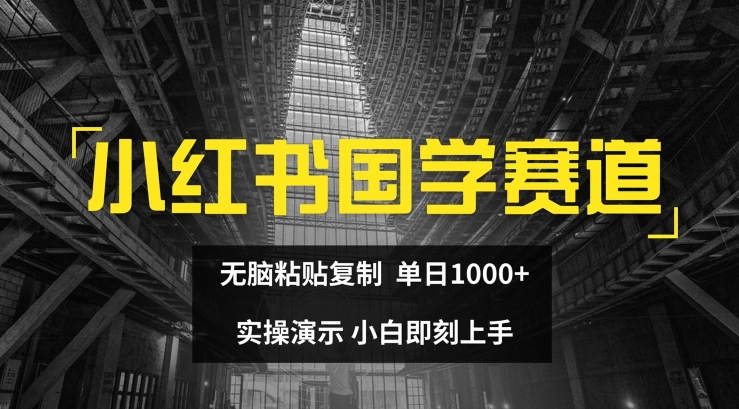 小红书国学赛道，无脑粘贴复制，单日1K，实操演示，小白即刻上手【揭秘】-千木学社