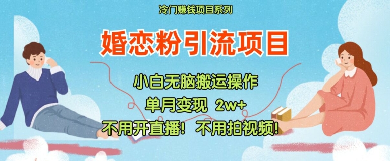 小红书婚恋粉引流，不用开直播，不用拍视频，不用做交付【揭秘】-千木学社