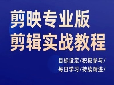 剪映专业版剪辑实战教程，目标设定/积极参与/每日学习/持续精进-千木学社