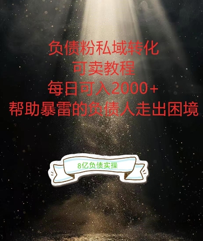 负债粉掘金计划，帮助负债者解决问题，债务规划，债务重组，最好的变现方式【揭秘】-千木学社