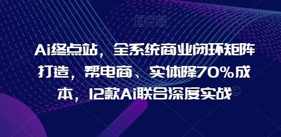 Ai终点站，全系统商业闭环矩阵打造，帮电商、实体降70%成本，12款Ai联合深度实战【0906更新】-千木学社