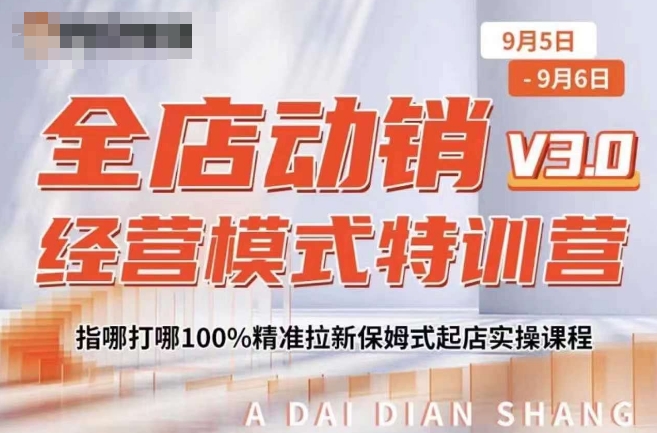 全店动销经营模式特训营，指哪打哪100%精准拉新保姆式起店实操课程-千木学社