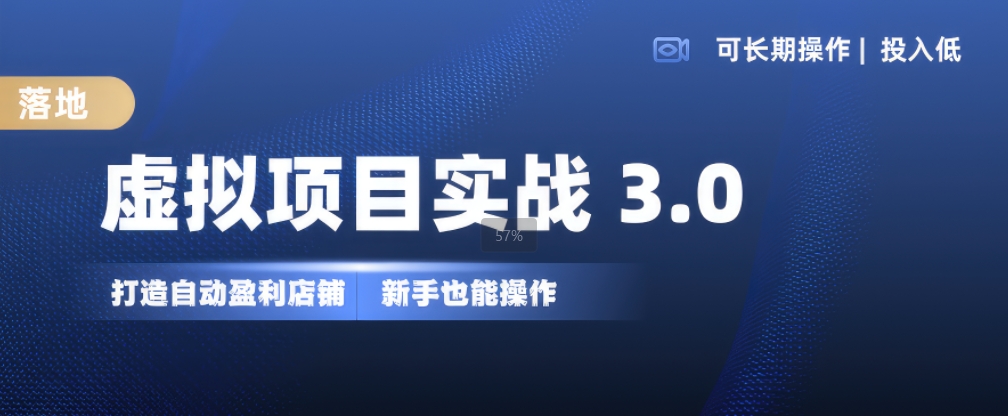 虚拟项目实战3.0，打造自动盈利店铺，可长期操作投入低，新手也能操作-千木学社