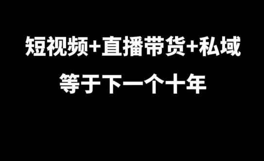 短视频+直播带货+私域等于下一个十年，大佬7年实战经验总结-千木学社